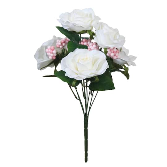 17" Cream Rose & Berry Deluxe Bush by Ashland®